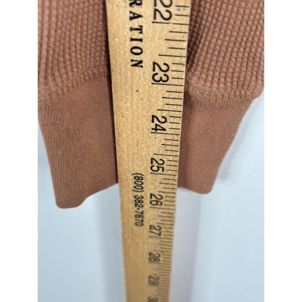 Mate Organic Cotton Waffle Top M Brown Lounge Minimalist Sustainable Made in USA - Picture 10 of 10